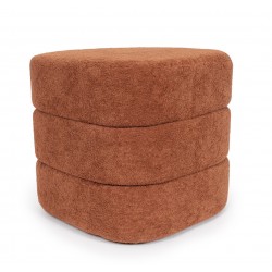 PUFF TAPIZADO GASTON EN TEJIDO TEDDY