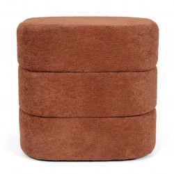 PUFF TAPIZADO GASTON EN TEJIDO TEDDY