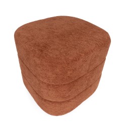 PUFF TAPIZADO GASTON EN TEJIDO TEDDY