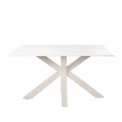 MESA JOYCE DE PORCELANICO Y ACERO