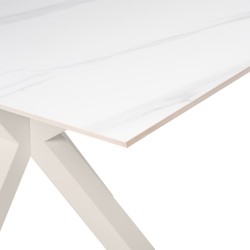 MESA JOYCE DE PORCELANICO Y ACERO