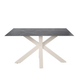 MESA JOYCE DE PORCELANICO Y ACERO