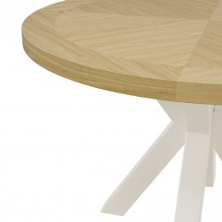 MESA BEVERLY DE CHAPA ROBLE Y ACERO