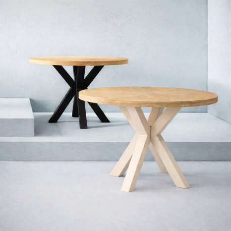 MESA BEVERLY DE CHAPA ROBLE Y ACERO