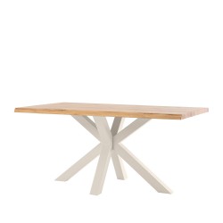 MESA GRACE DE ROBLE MACIZO Y PATAS BLANCAS