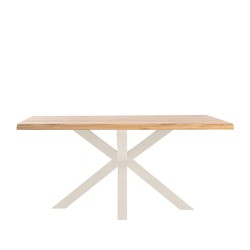 MESA GRACE DE ROBLE MACIZO Y PATAS BLANCAS