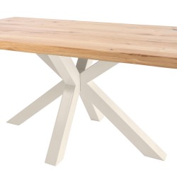 MESA GRACE DE ROBLE MACIZO Y PATAS BLANCAS