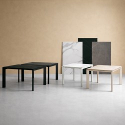 MESA EXTENSIBLE LISA 140CM. DE PORCELANICO
