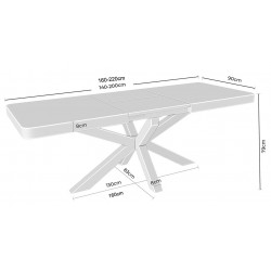 MESA DE COMEDOR DE CHAPA DE ROBLE GLADYS EXTENSIBLE PARA COMEDOR ESTILO INDUSTRIAL