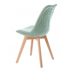 SILLA TAPIZADA MILENA CON PATAS DE MADERA