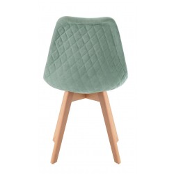 SILLA TAPIZADA MILENA CON PATAS DE MADERA