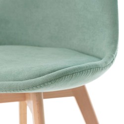SILLA TAPIZADA MILENA CON PATAS DE MADERA