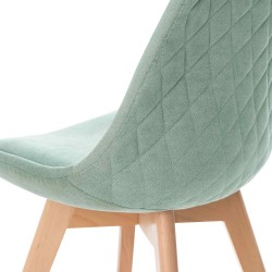 SILLA TAPIZADA MILENA CON PATAS DE MADERA