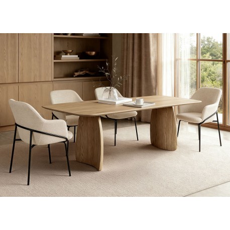 MESA DE COMEDOR DE MADERA KIMBERLY PARA COMEDOR ESTILO CONTEMPORÁNEO