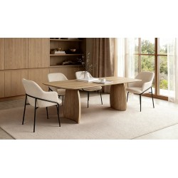 MESA DE COMEDOR DE MADERA KIMBERLY PARA COMEDOR ESTILO CONTEMPORÁNEO