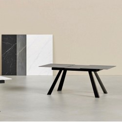 MESA DE COMEDOR EXTENSIBLE DE PORCELÁNICO JUDY PARA SALÓN MODERNO