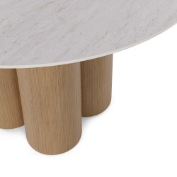 MESA DE COMEDOR DE PORCELÁNICO TRACY PARA SALÓN ESTILO CONTEMPORÁNEO