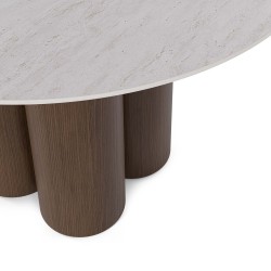 MESA DE COMEDOR DE PORCELÁNICO TRACY PARA SALÓN ESTILO CONTEMPORÁNEO