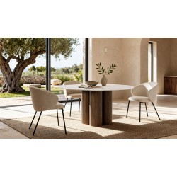 MESA DE COMEDOR DE PORCELÁNICO TRACY PARA SALÓN ESTILO CONTEMPORÁNEO