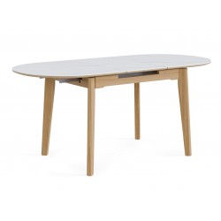 MESA DE COMEDOR EXTENSIBLE DE PORCELÁNICO VELMA PARA COMEDOR ESTILO NÓRDICO