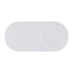 MESA DE COMEDOR EXTENSIBLE DE PORCELÁNICO VELMA PARA COMEDOR ESTILO NÓRDICO