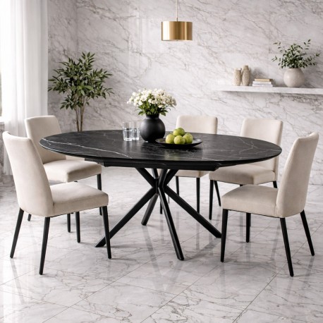 MESA EXTENSIBLE DE PORCELÁNICO SUVI PARA COMEDOR ESTILO CONTEMPORÁNEO