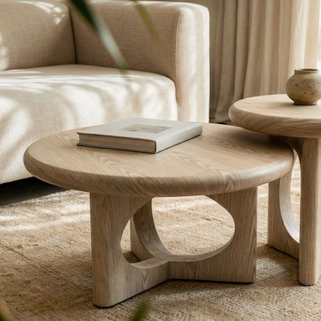 MESA DE CENTRO DE MADERA ARNAUD 80 PARA SALÓN ESTILO MODERNO