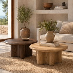 MESA DE CENTRO DE MADERA MATEO 80 PARA SALÓN DE ESTILO CONTEMPORÁNEO