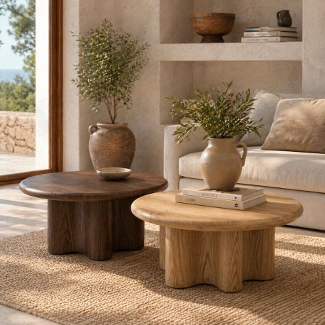 MESA DE CENTRO DE MADERA MATEO 80 PARA SALÓN DE ESTILO CONTEMPORÁNEO