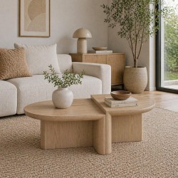 MESA DE CENTRO DE MADERA VERNON PARA SALÓN DE ESTILO CONTEMPORÁNEO