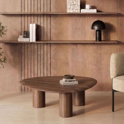 MESA DE CENTRO DE MADERA GERARD PARA SALÓN ESTILO CONTEMPORÁNEO ORGÁNICO