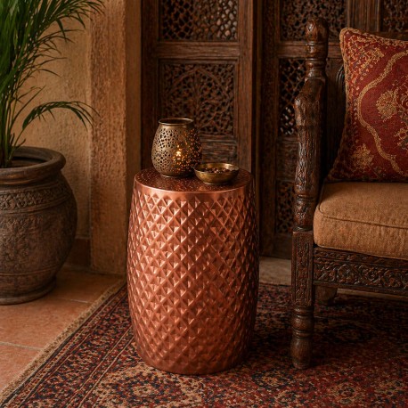 MESA AUXILIAR DE ALUMINIO RAJIV PARA SALÓN ESTILO BOHO