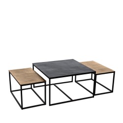 SET DE MESAS DE CENTRO DE ALUMINIO KUMAR PARA SALÓN ESTILO CONTEMPORÁNEO