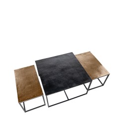 SET DE MESAS DE CENTRO DE ALUMINIO KUMAR PARA SALÓN ESTILO CONTEMPORÁNEO