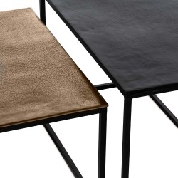 SET DE MESAS DE CENTRO DE ALUMINIO KUMAR PARA SALÓN ESTILO CONTEMPORÁNEO