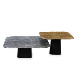 MESA DE CENTRO DE ALUMINIO SANJAY PARA SALÓN ESTILO MINIMALISTA E INDUSTRIAL