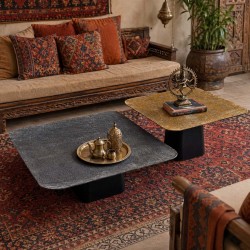 MESA DE CENTRO DE ALUMINIO SANJAY PARA SALÓN ESTILO MINIMALISTA E INDUSTRIAL