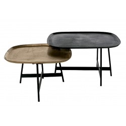 SET DE MESAS DE CENTRO DE ALUMINIO VIKRAM PARA SALÓN ESTILO CONTEMPORÁNEO INDUSTRIAL