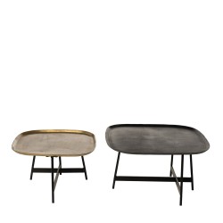 SET DE MESAS DE CENTRO DE ALUMINIO VIKRAM PARA SALÓN ESTILO CONTEMPORÁNEO INDUSTRIAL