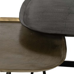 SET DE MESAS DE CENTRO DE ALUMINIO VIKRAM PARA SALÓN ESTILO CONTEMPORÁNEO INDUSTRIAL