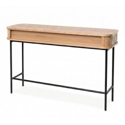 CONSOLA DE CHAPA DE MADERA Y ROBLE JASKA PARA RECIBIDOR ESTILO NÓRDICO