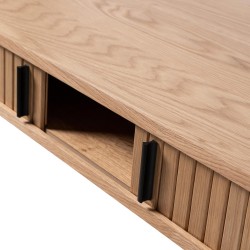 CONSOLA DE CHAPA DE MADERA Y ROBLE JASKA PARA RECIBIDOR ESTILO NÓRDICO