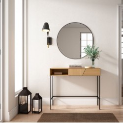 CONSOLA DE CHAPA ROBLE SIENA PARA RECIBIDOR ESTILO NÓRDICO MINIMALISTA