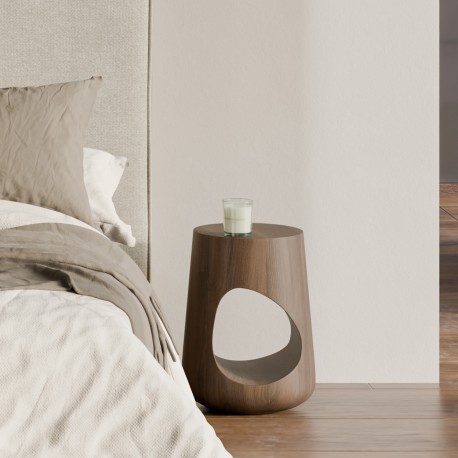 MESITA AUXILIAR DE MADERA MACIZA MANAN PARA DORMITORIO ESTILO CONTEMPORÁNEO