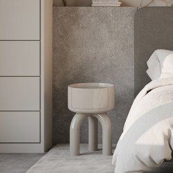 MESITA AUXILIAR DE MDF LACADO O CHAPA MADERA ARNOLD PARA DORMITORIO ESTILO CONTEMPORÁNEO