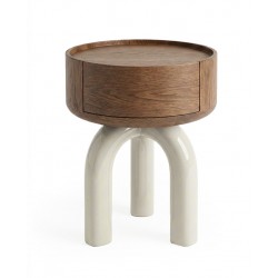 MESITA AUXILIAR DE MDF LACADO O CHAPA MADERA ARNOLD PARA DORMITORIO ESTILO CONTEMPORÁNEO