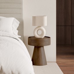 MESITA AUXILIAR DE CHAPA DE MADERA JAMES PARA DORMITORIO ESTILO MID-CENTURY