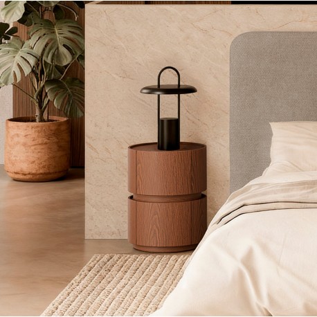 MESITA DE NOCHE DE CHAPA DE MADERA TIMEO PARA DORMITORIO ESTILO CONTEMPORÁNEO