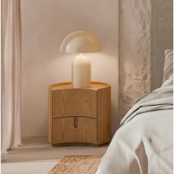 MESITA DE NOCHE DE CHAPA DE MADERA JORDAN PARA DORMITORIO ESTILO CONTEMPORÁNEO