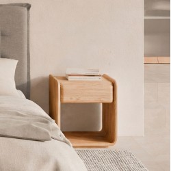 MESITA DE NOCHE DE CHAPA DE MADERA MASON PARA DORMITORIO ESTILO CONTEMPORÁNEO